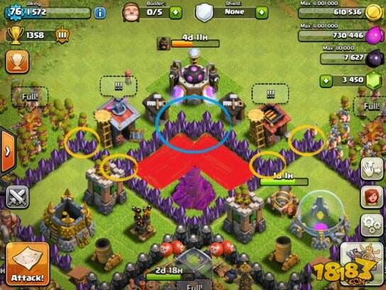 COC8本4迫击炮阵型 附防守图文分析