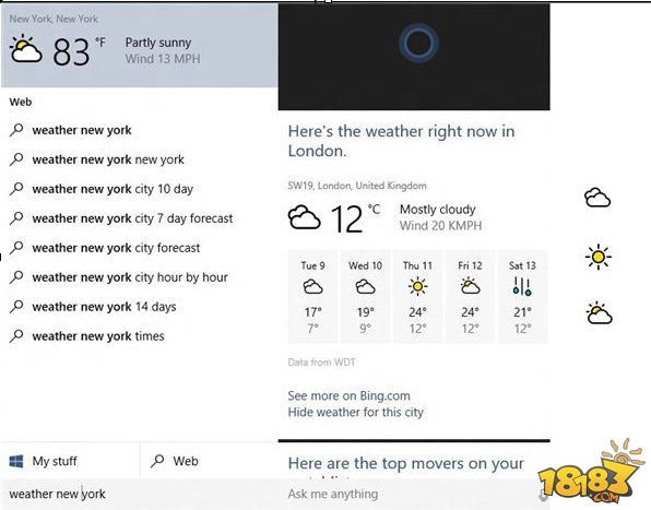 Win10小娜Cortana换上了新版彩色天气图标