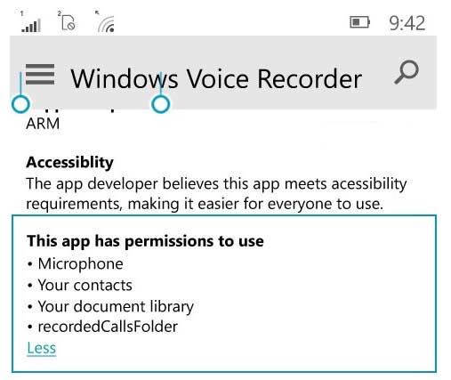 Win10 Mobile应用可访问原生通话录音文件