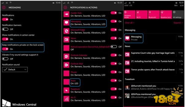 Win10 Mobile预览版10149 锁屏加入隐私通知模式