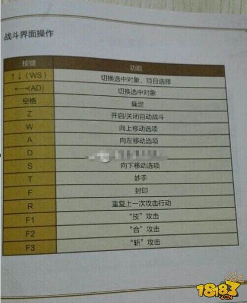 仙剑奇侠传6键盘操作快捷键一览
