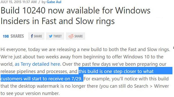 Win10 Build 10240离RTM正式版“更近一步”