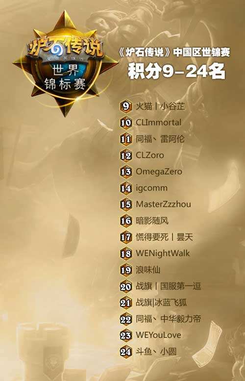 炉石传说世锦赛中国区8月22-23日直播