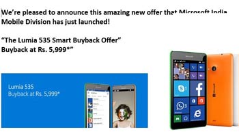 微软印度推出“以旧换新”Lumia535活动