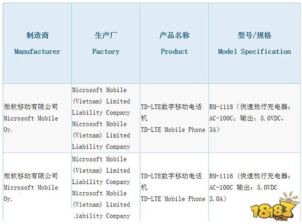 Lumia950/XL国行版已经通过3C认证