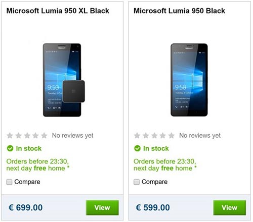 荷兰版微软Lumia950/XL已开卖 明天发货