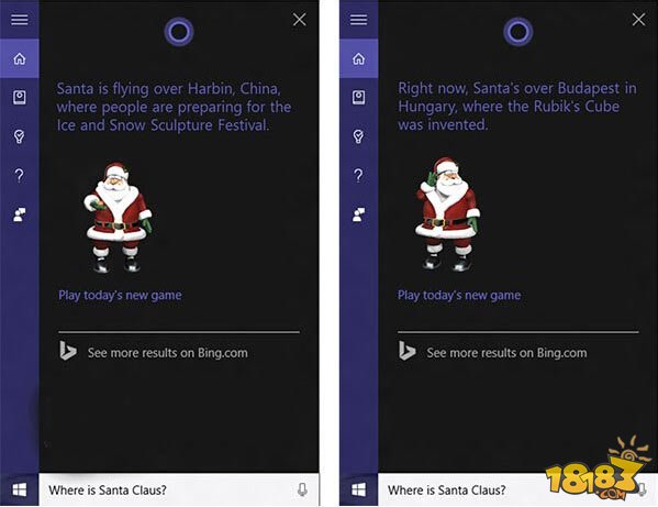 Win10 Cortana新技能：报告圣诞老人全球行踪