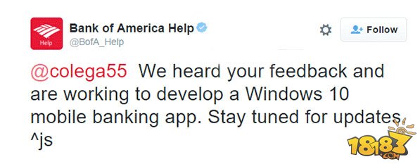 美国银行确认正在开发Win10 Mobile应用