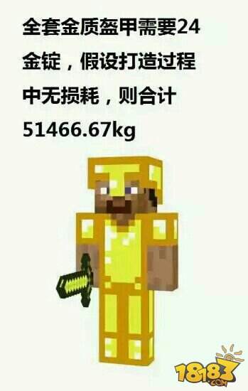 不科学的MC第一期:黄金套装有多重?