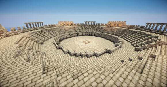 建筑教学 我的世界斗兽场制作图文攻略