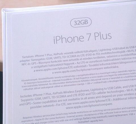 苹果iPhone7Plus包装盒曝光：32GB+AirPods