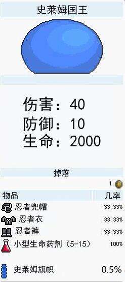 泰拉瑞亚boss史莱姆王攻略及属性掉落详解
