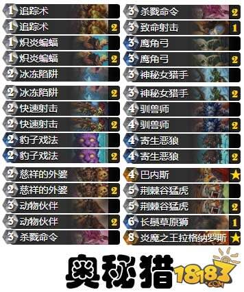 2016炉石传说嘉年华八强选手卡组汇总