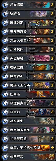 龙争虎斗加基森版本:猎人职业卡组汇总