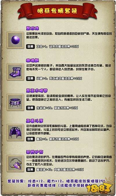 不思议迷宫装备大全 各派系套装属性全介绍