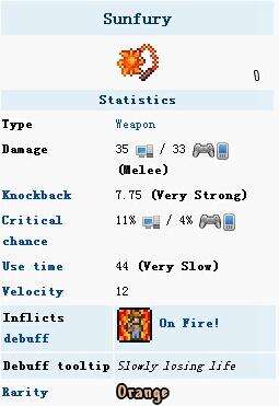 泰拉瑞亚手机版日曜之怒ID和属性详解