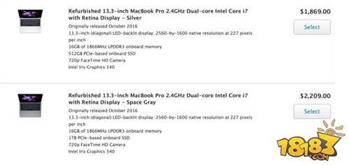苹果官网悄然开卖2016 MacBook Pro翻新机
