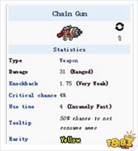 泰拉瑞亚链条枪属性图鉴一览