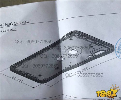 疑似iPhone 8设计图: 垂直双摄+指纹后置