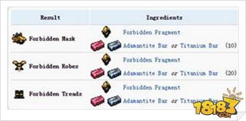 泰拉瑞亚禁忌套装合成公式讲解
