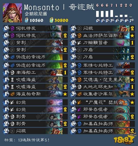 炉石5月29日卡组日报:恩佐斯骑 蓝白卡猎