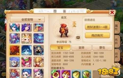 梦幻西游手游75级宠物解析推荐