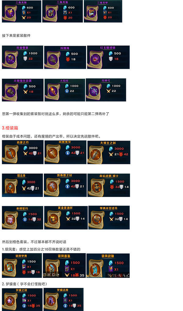 剑与家园魔镜图纸制造条件合集第一弹