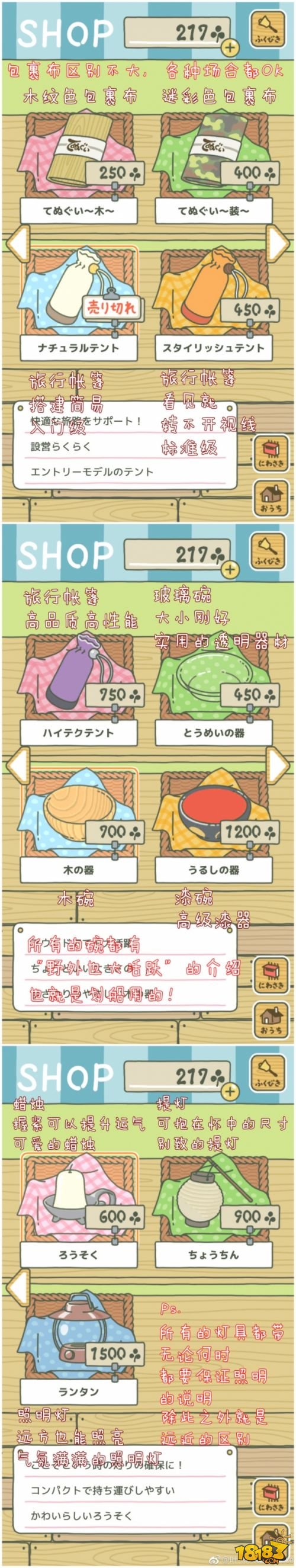 养青蛙的游戏日文界面中文翻译 旅行青蛙中文界面翻译对照图