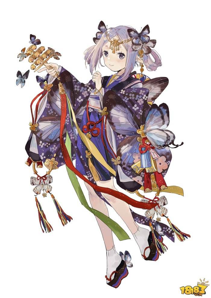 阴阳师蝴蝶精娟舞祈蝶皮肤百绘罗衣作品
