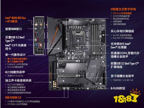 作为一款主流消费级主板,技嘉z490 arous pro ax主板的用料规格却毫