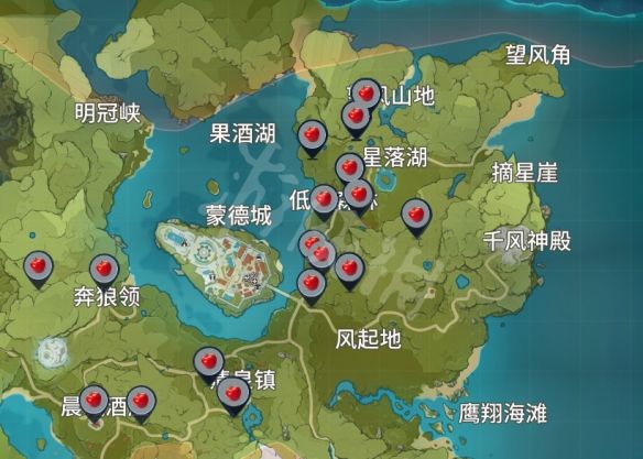 原神哪里苹果多 原神苹果采集地图位置一览