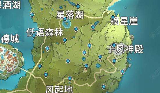 原神陨星碎屑全图分布位置图目前一共62个
