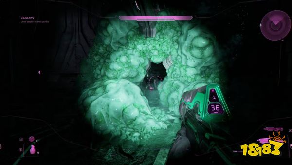 The player in Halo: Campaign Evolved in front of the Flood-blocked doorway.