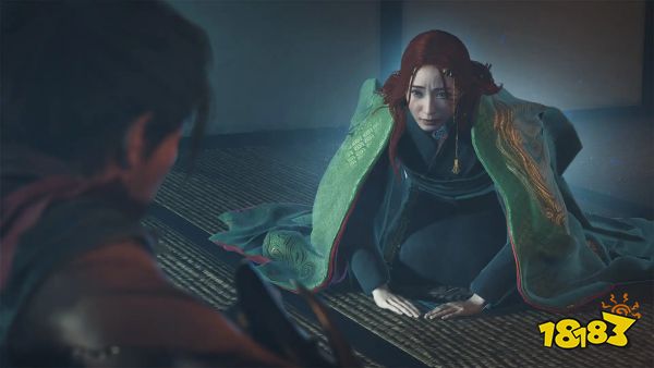 A woman bows before a samurai in Onimusha: Way of the Sword.