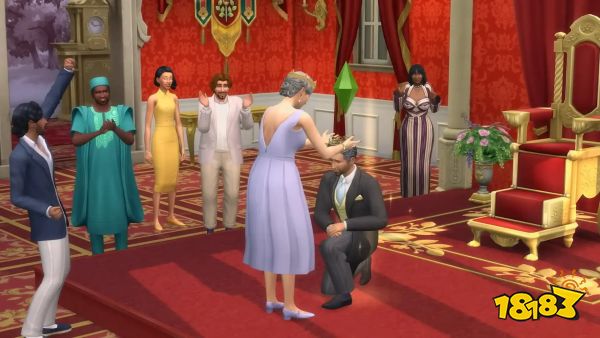 Sims 4 Sim being crowned