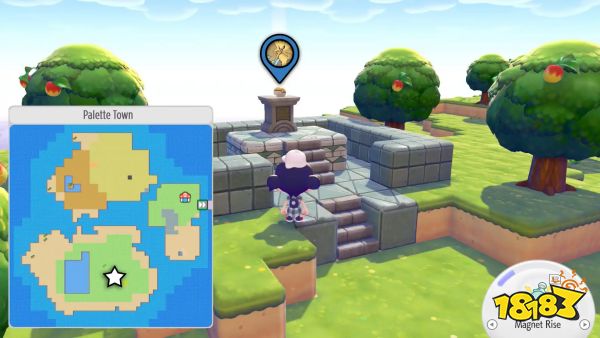 A map showing where to find a Zapdos' building kit in Pokopia
