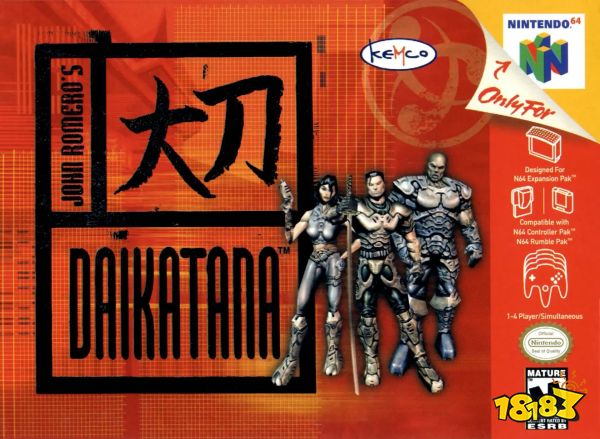 Daikatana cover art for the Nintendo 64 version released in North America