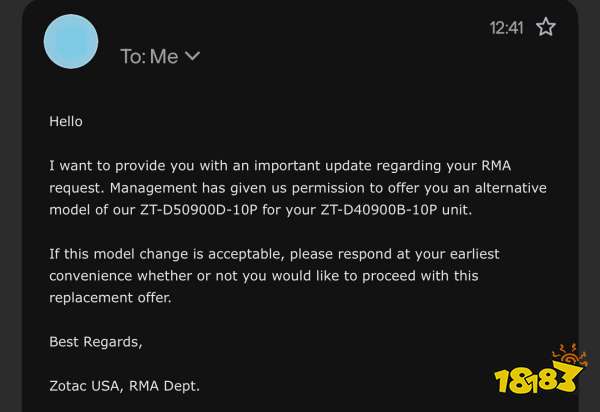 ZOTAC U.S. RMA team sent over a free RTX 5090 to a customer