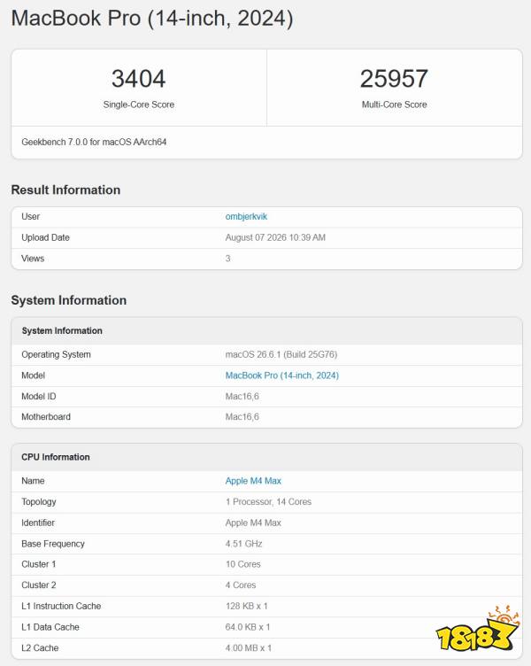 New RTX Spark Geekbench 7 results for the 18-core and 20-core CPU versions