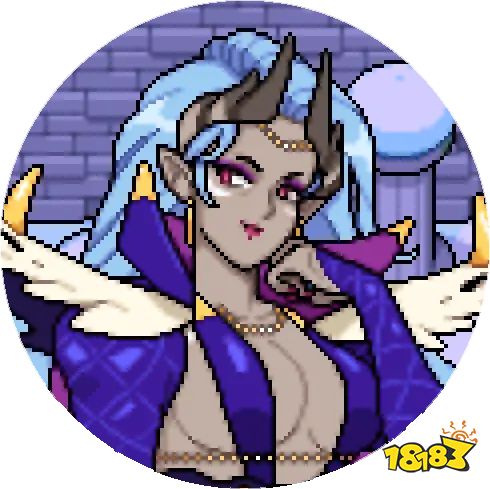 A dragon woman with blue long hair in Fields of Mistria