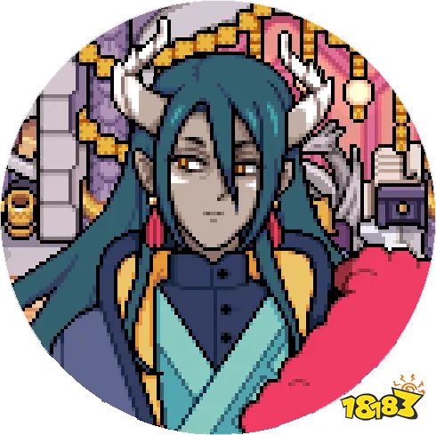 Caldarus, a dragon man with long dark teal hair in Fields of Mistria