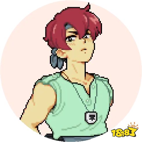 March, a red-haired man in a tank top with a bandana in Fields of Mistria
