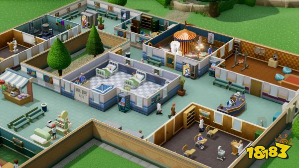 A busy hospital in Two Point Hospital