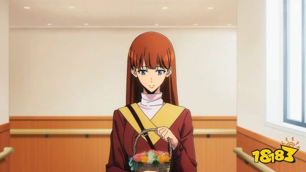Lee Joohee stands with a basket of flowers in Solo Leveling