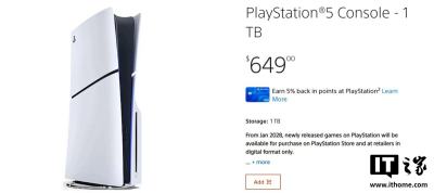 索尼PlayStation在线商店提示：2028年起PS新作终止实体光盘发售