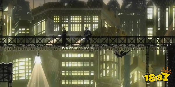 Mark Of The Ninja: gameplay screenshot with ninja hiding under a bridge