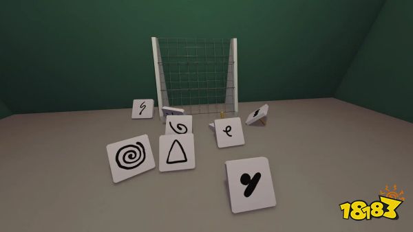 Signs with symbols scattered on the ground in Big Walk.
