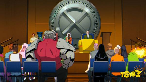 Professor Xavier addresses students at Xavier