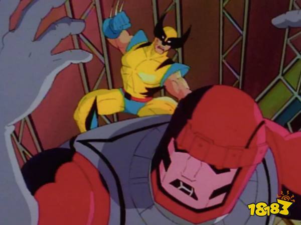 wolverine tries to slice a sentinel in x-men: the animated series