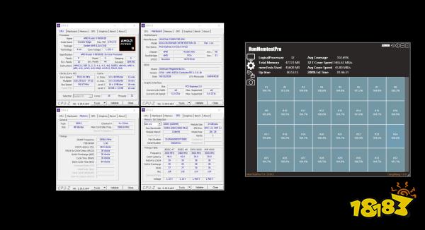 CPU-Z software displays an AMD Ryzen 9 9950X CPU on an ASUS ROG Crosshair X670E motherboard with DDR5 RAM settings, alongside a
